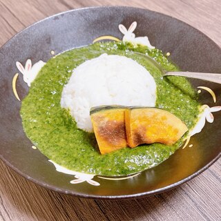 シンプルほうれん草カレー♪